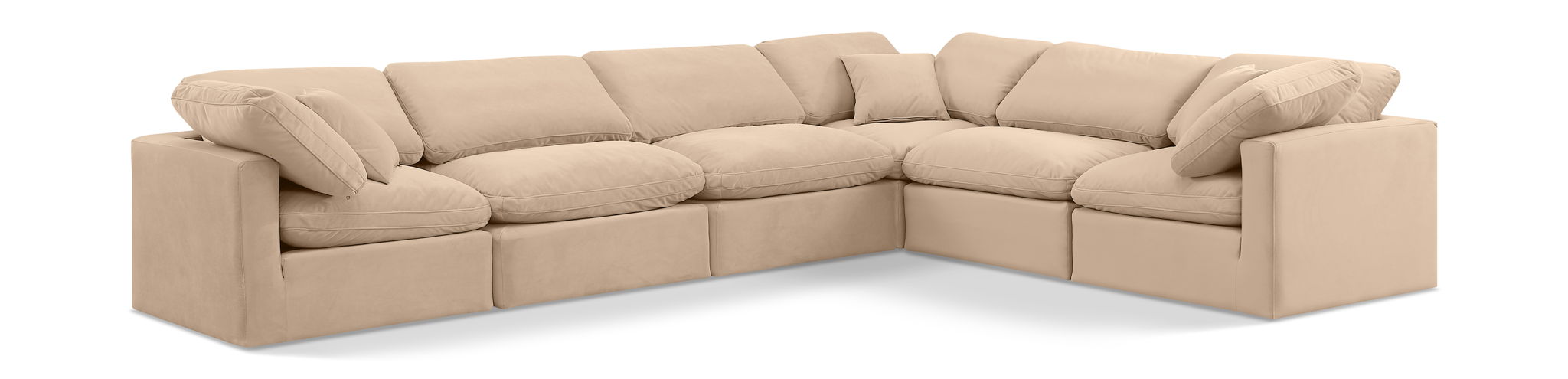 Indulge 140" Velvet Upholstered 6pc. Modular Sectional
