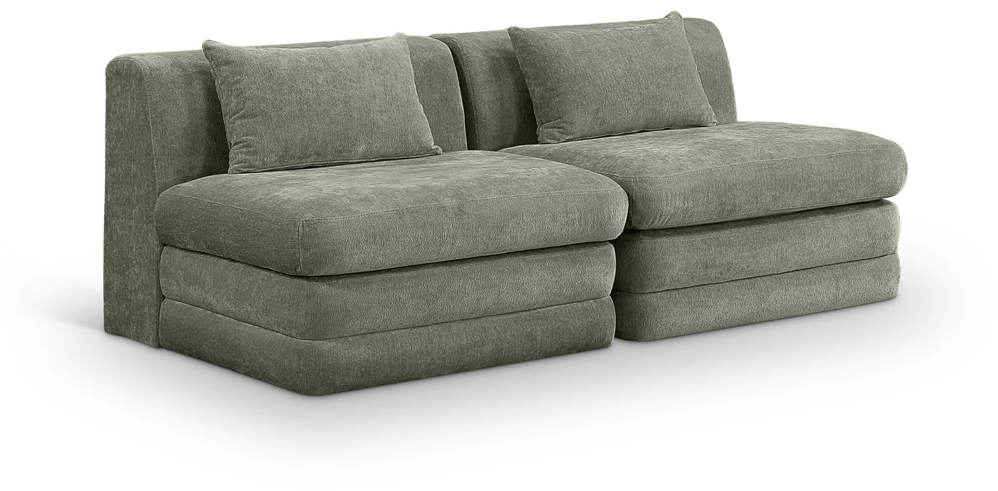 Stellar 76" Chenille Fabric Upholstered 2pc. Modular Loveseat