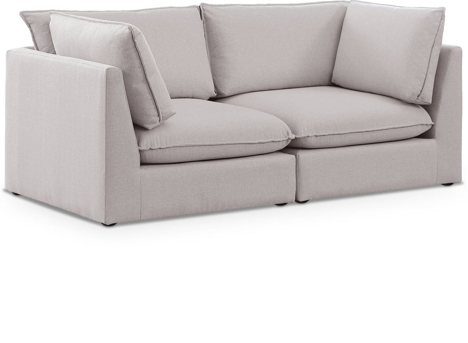 Mackenzie 80" Linen Textured Fabric Upholstered 2pc. Modular Loveseat