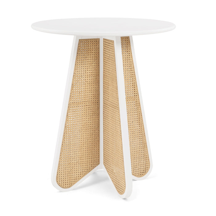 Mesa altura bar de madera maciza y de rejilla natural Butterfly de 36"