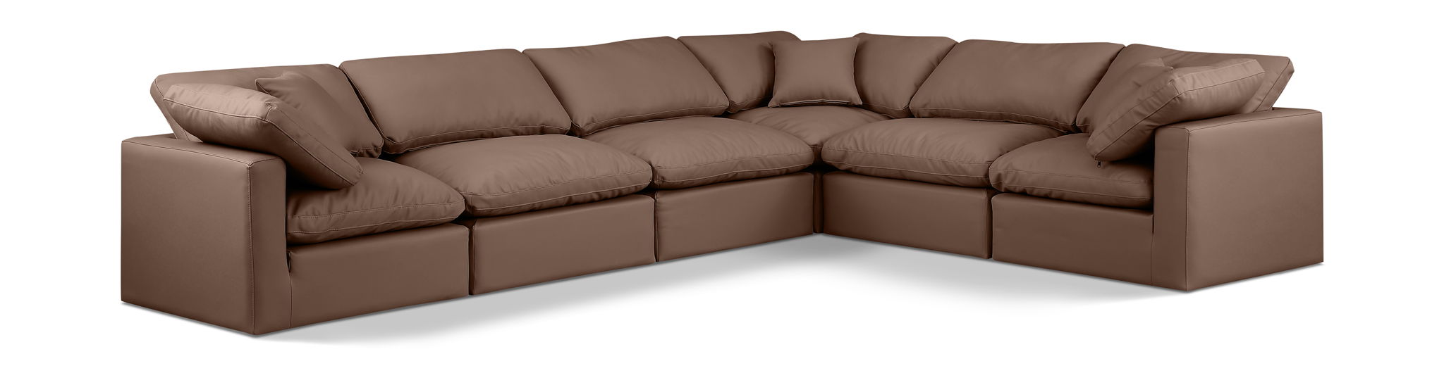Indulge 140" Vegan Leather Upholstered 6pc. Modular Sectional