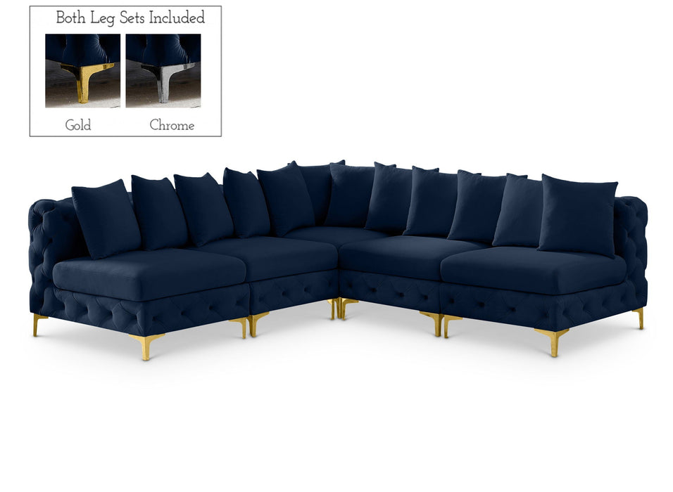 Tremblay 99" Velvet Upholstered 5pc. Modular Sectional