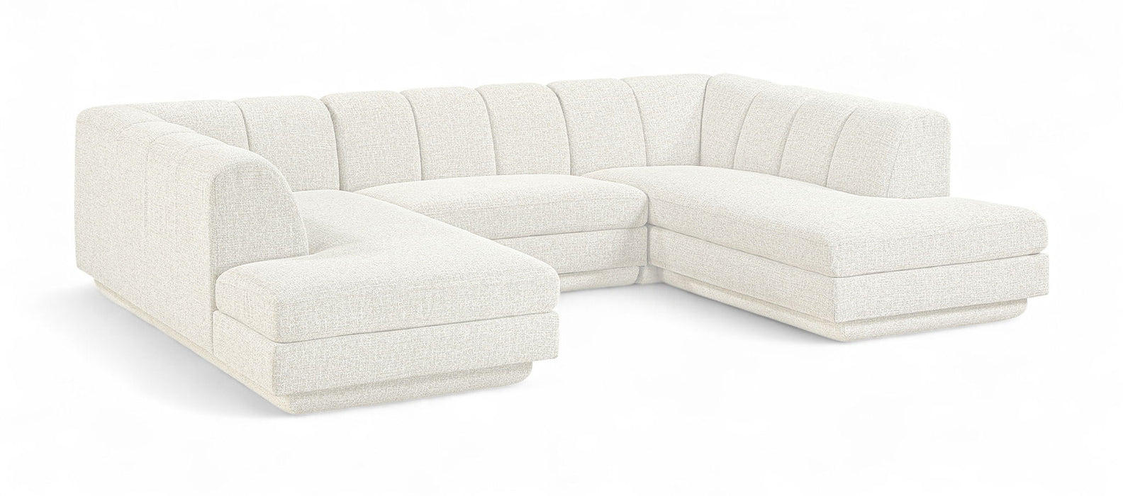 Modari 115" Fabric Upholstered 3pc. Modular Sectional