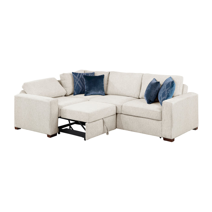 8548BE*4SCACCLA 3-Piece Sectional with Pull-out Bed and Click Motion Back