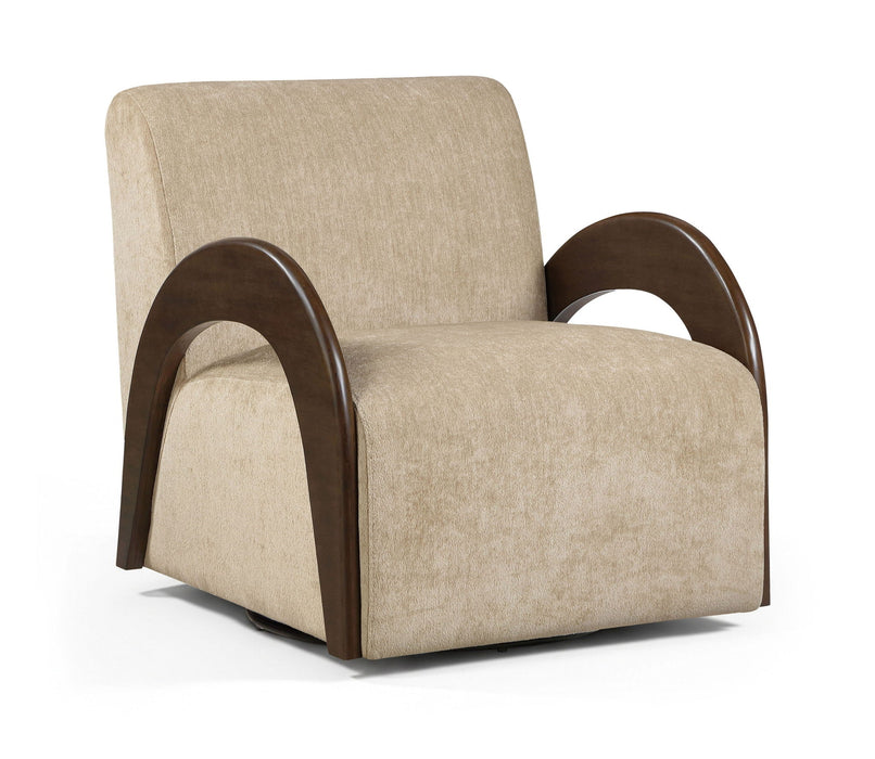 Neria Chenille Fabric Upholstered Swivel Chair