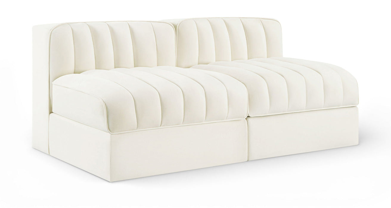 Rummi 58" Velvet Performance Fabric Upholstered 2pc. Modular Loveseat