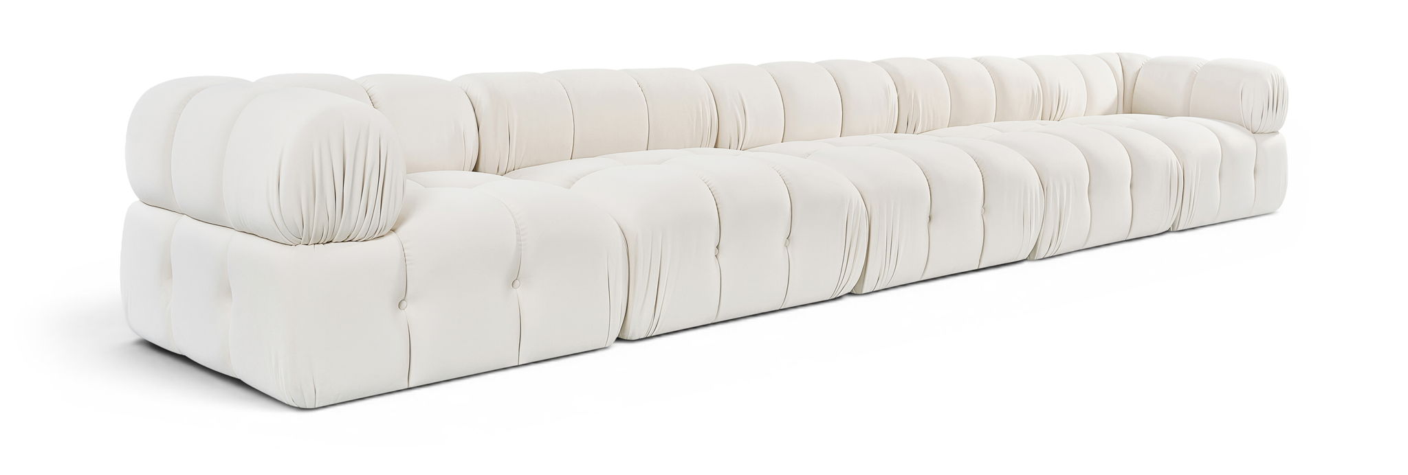 Orin 185" Velvet Performance Fabric Upholstered 5 Pc. Modular Sofa