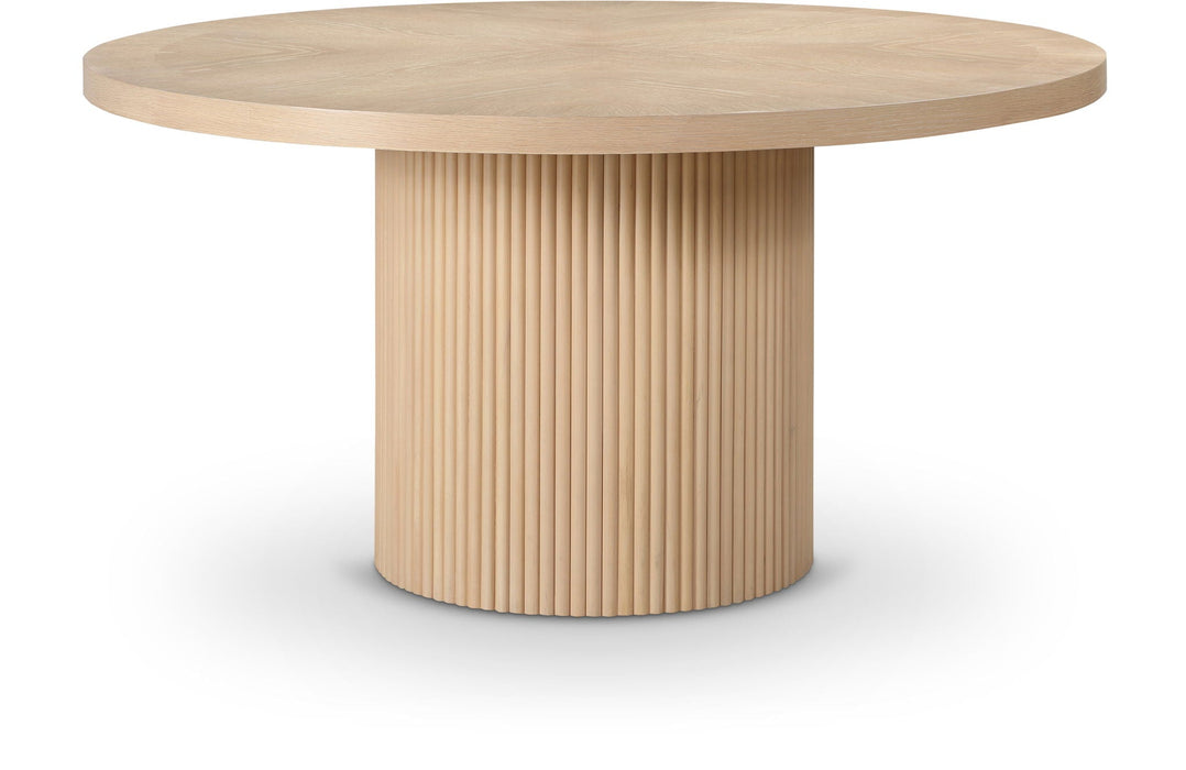 Mesa de comedor de madera maciza con enchapado de roble Belinda de 60"