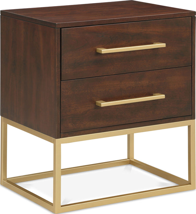 Maxine 22" Wood Veneer And Iron Nightstand