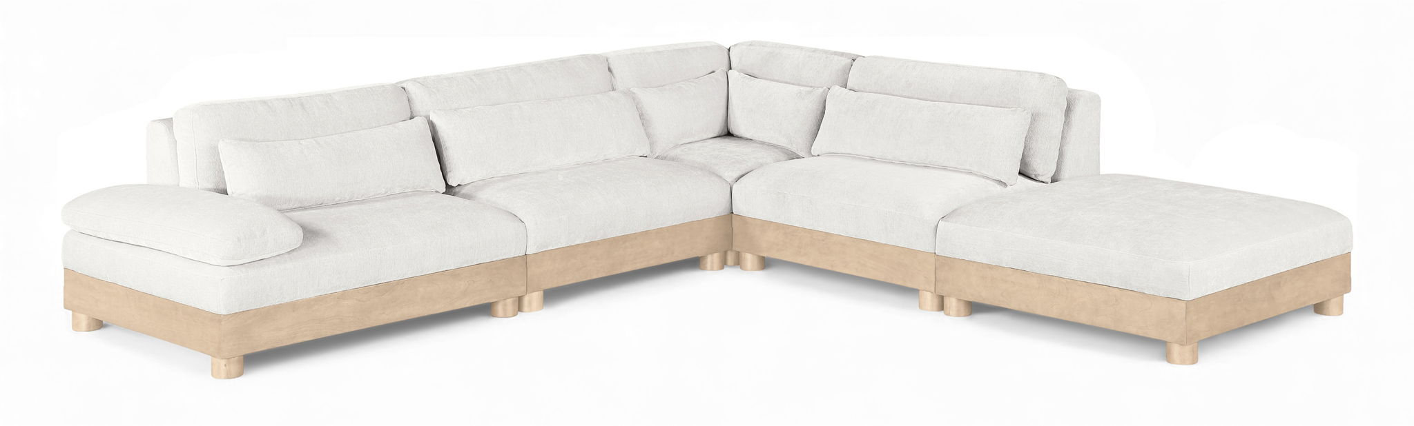 Turin 120" Chenille Fabric Upholstered 5pc. Modular Sectional