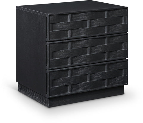 Mesita de noche con enchapado de roble Weave de 24"
