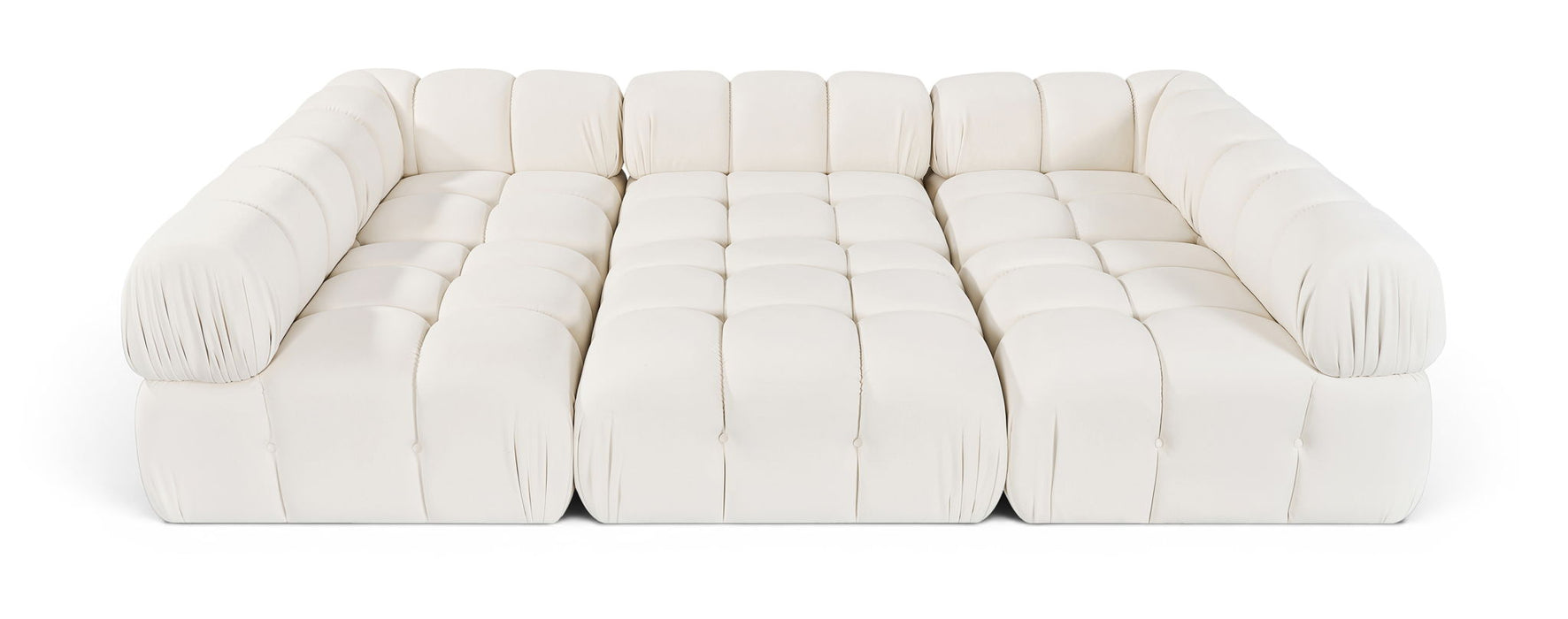Seccional modular tapizado de terciopelo de alto rendimiento Orin de 111" de 6 piezas