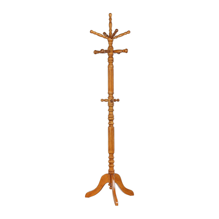 Achelle 11 Hook Freestanding Coat Rack Hanger Golden Brown