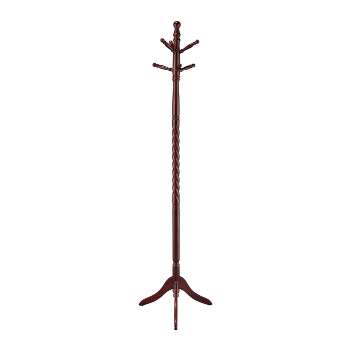 Riona 6 Hook Freestanding Wood Coat Rack Hat Hanger Merlot - Brown