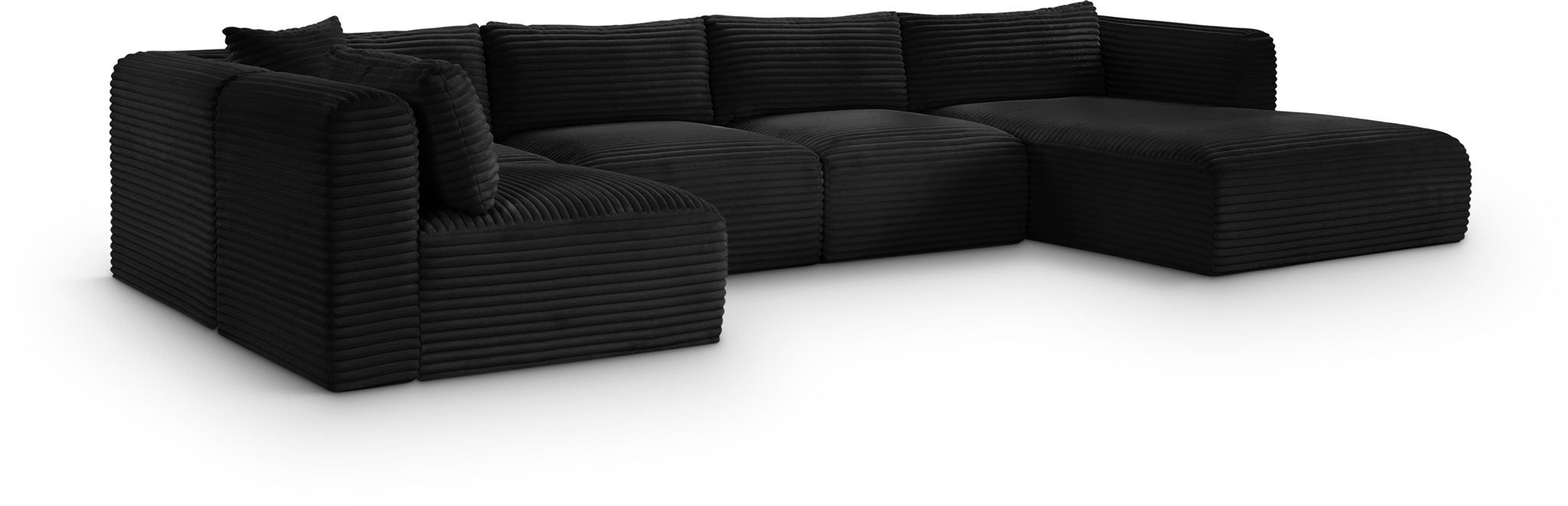 Shaggy 145" Corduroy Performance Fabric Upholstered Modular Sectional