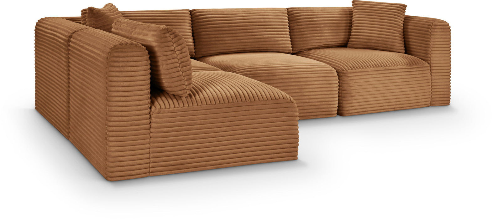 Shaggy 109" Corduroy Performance Fabric Upholstered Modular Sectional