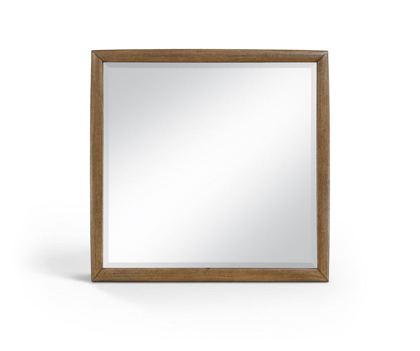 Caswell 42" W X 40" H Oak Veneer And Solid Wood Frame Mirror
