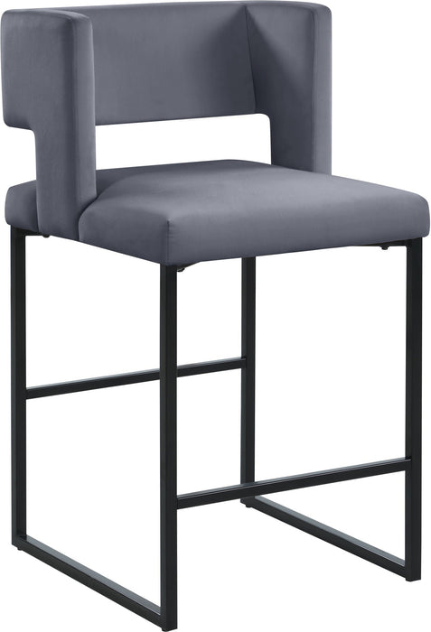 Caleb Velvet Upholstered Counter Stool
