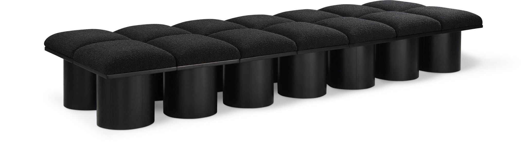 Banco modular tapizado de bouclé Pavilion de 14 piezas