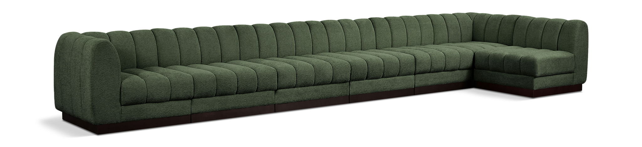 Quinn 197" Chenille Fabric Upholstered 7pc. Modular Sectional