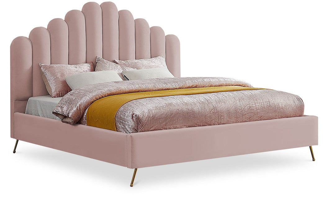 Lily Velvet Upholstered Bed