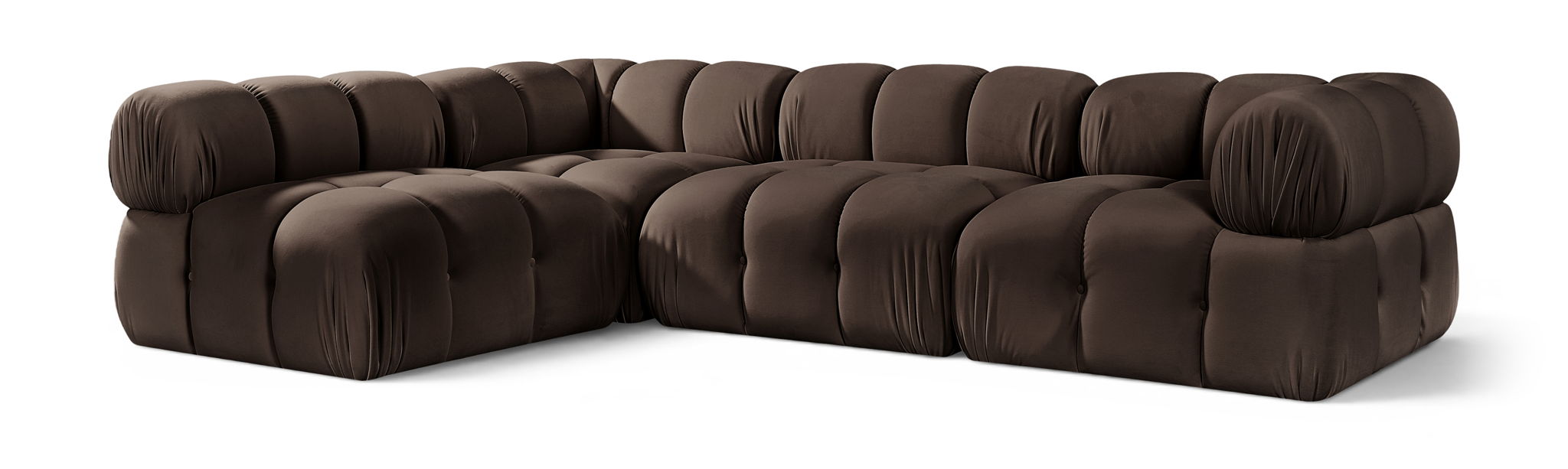 Orin 111" Velvet Performance Fabric Upholstered 4 Pc. Modular Sectional