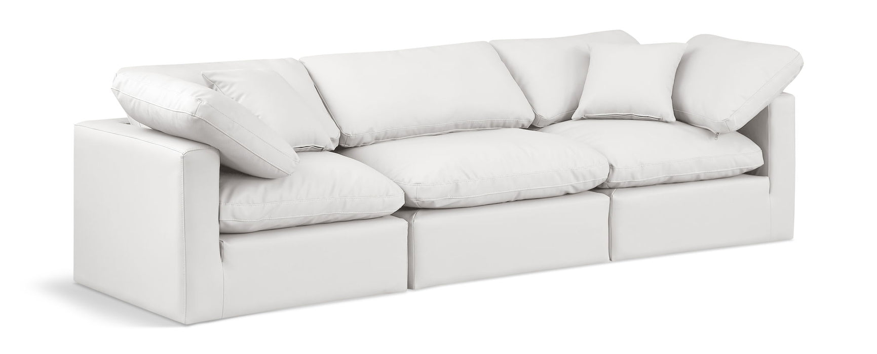 Indulge 105" Vegan Leather Upholstered 3pc. Modular Sofa