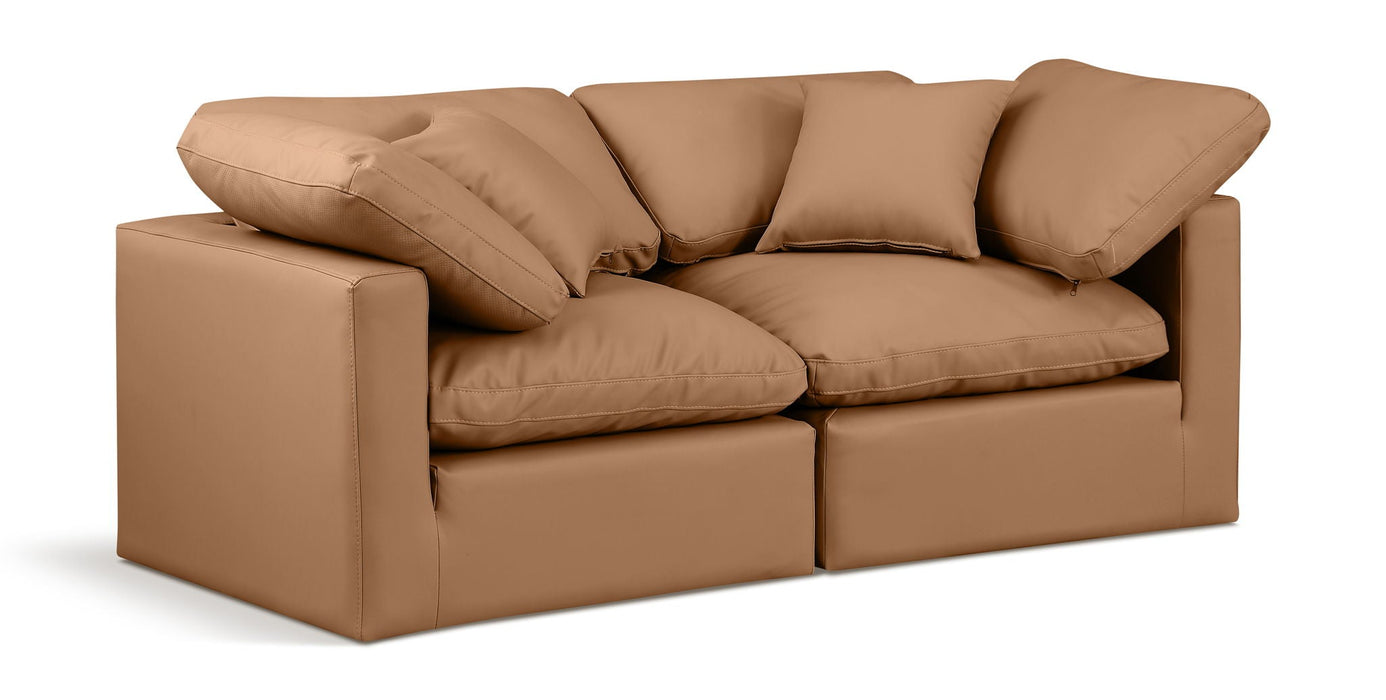 Indulge 70" Vegan Leather Upholstered 2pc. Modular Loveseat
