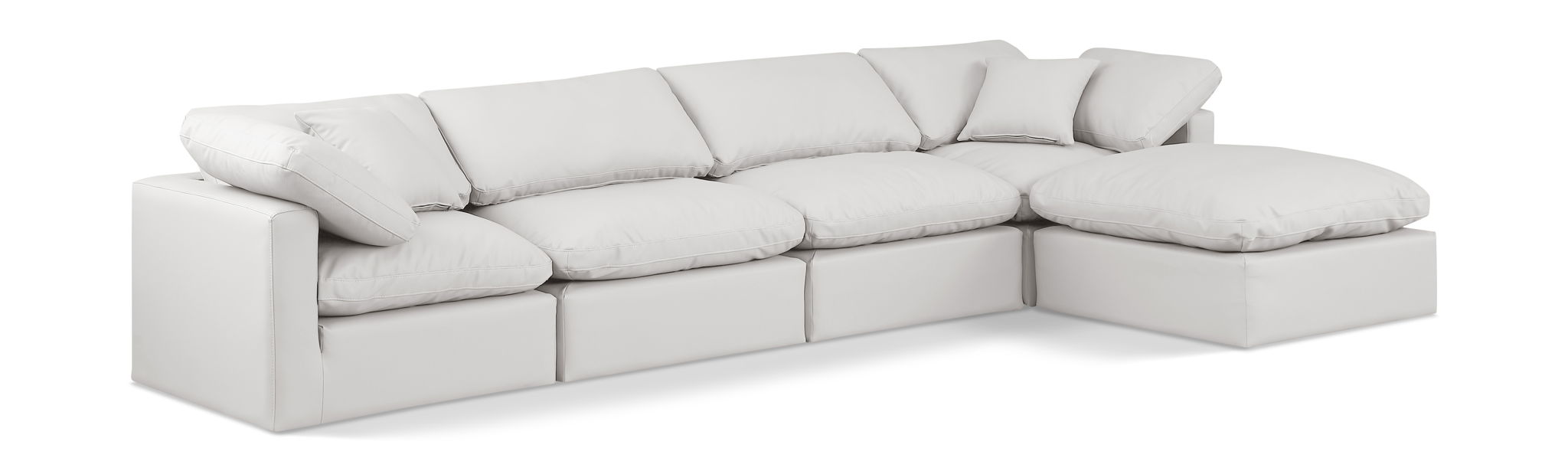 Indulge 140" Vegan Leather Upholstered 5pc. Modular Sectional