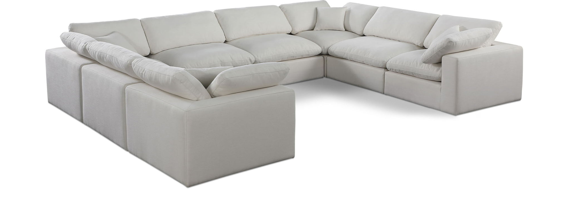 Comfy 158" Linen Textured Fabric Upholstered 8pc. Modular Sectional