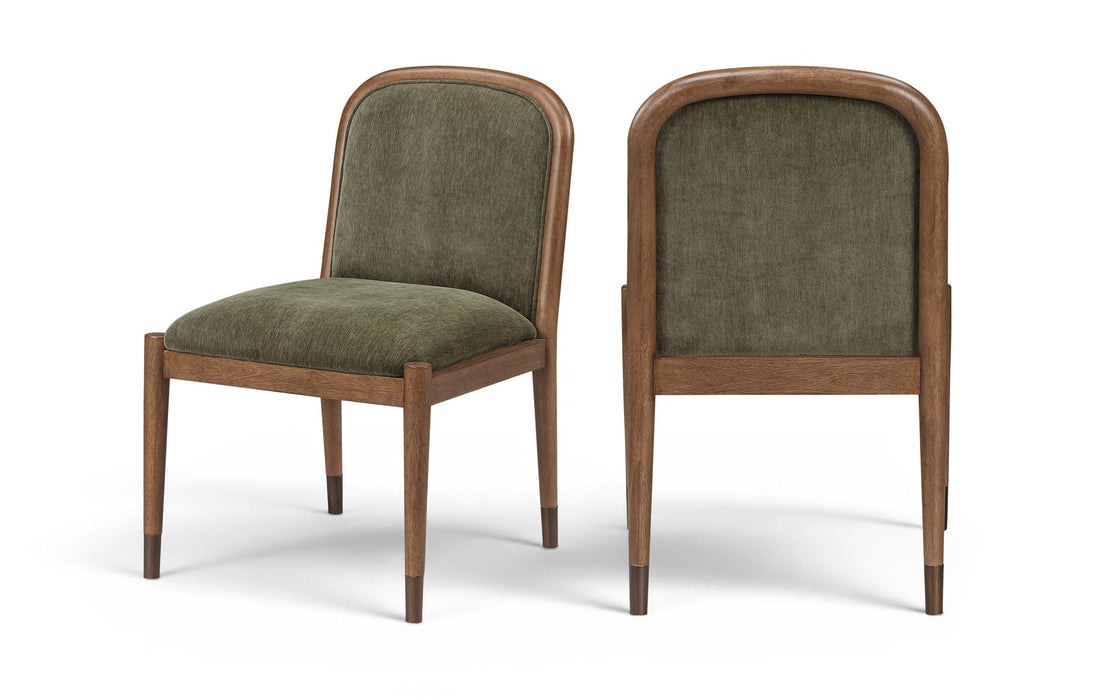 Silla auxiliar de comedor tapizada de tela Cambria