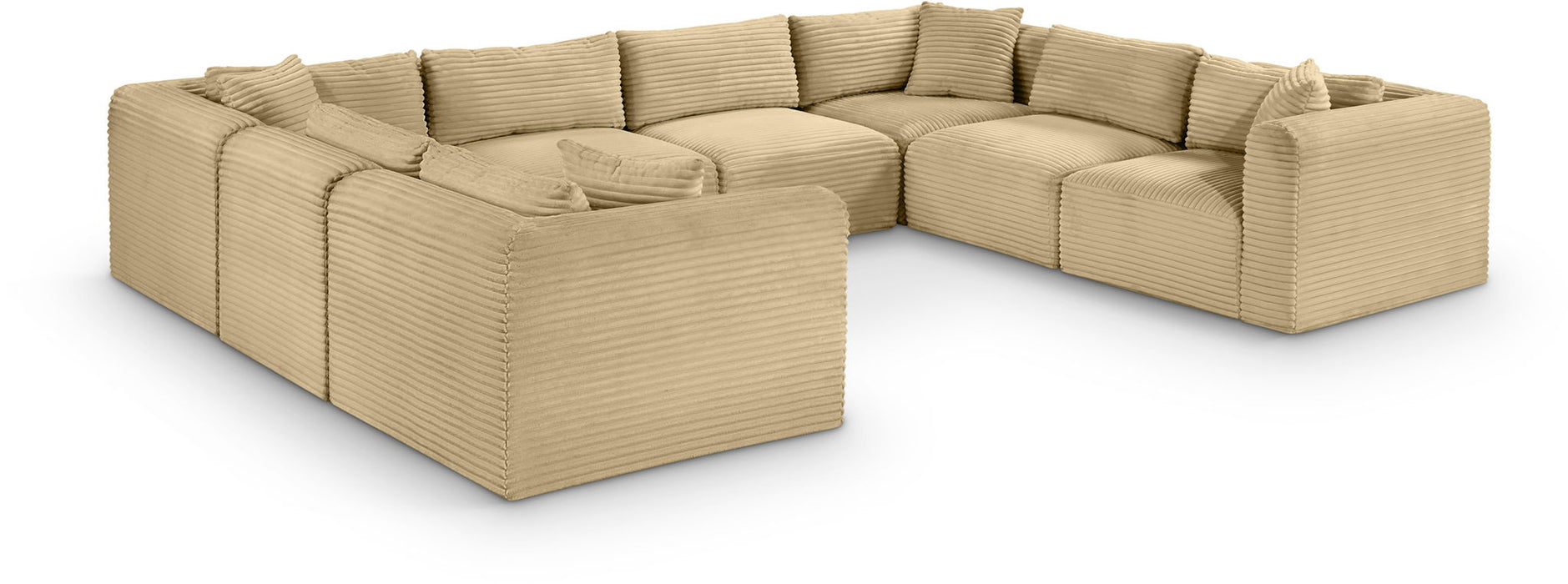 Shaggy 140" Corduroy Performance Fabric Upholstered Modular Sectional