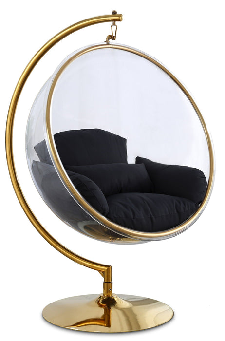 Luna Acrylic And Fabric Upholstered Swing Bubble Accent Chair