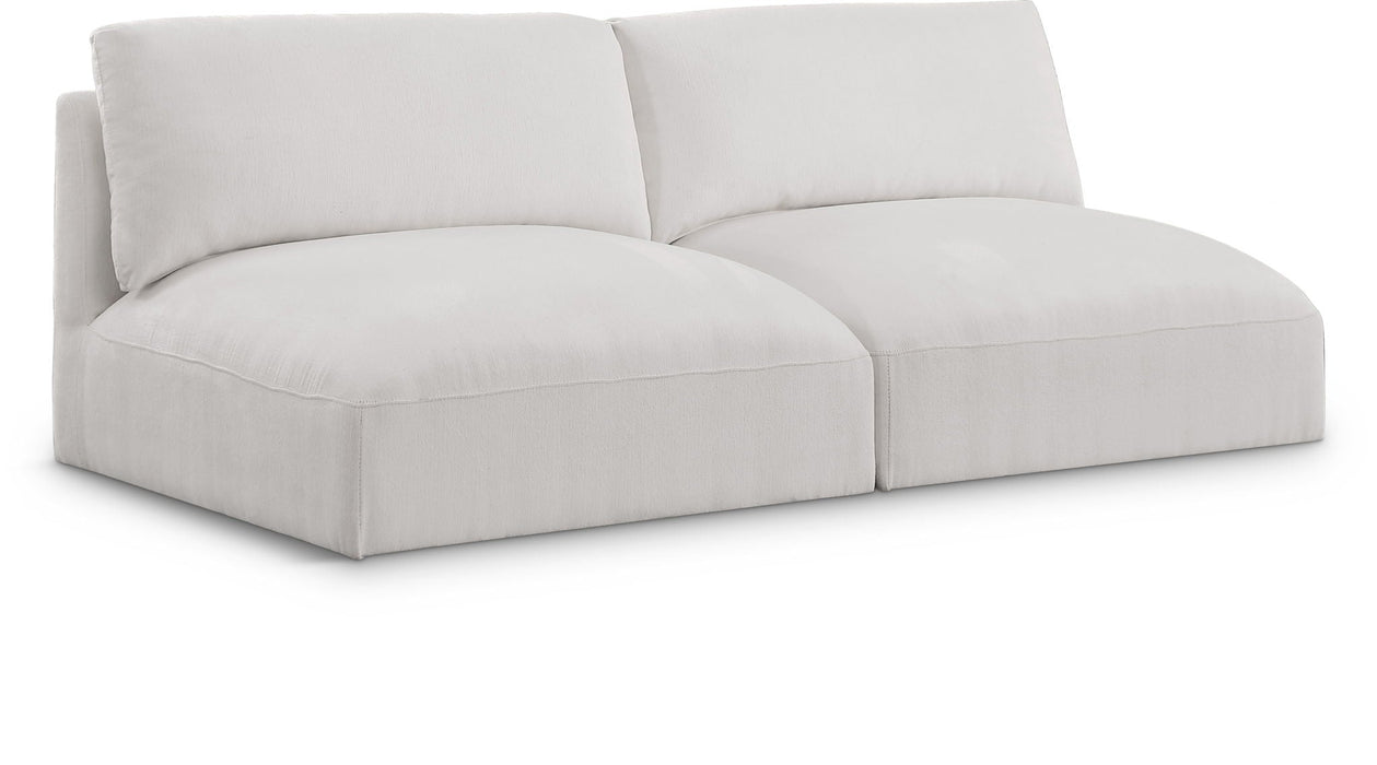 Ease 76" Fabric Upholstered 2pc. Armless Modular Loveseat