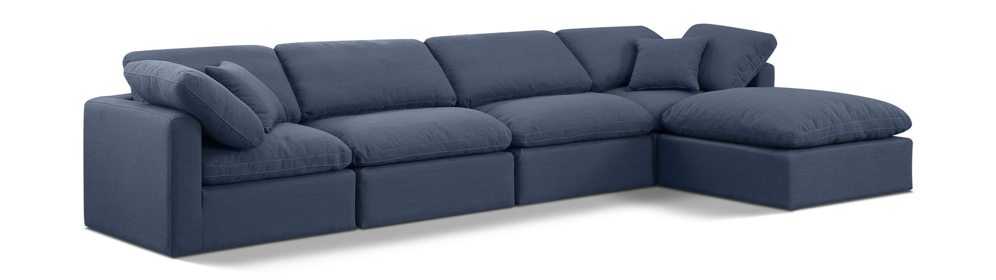 Indulge 140" Linen Textured Fabric Upholstered 5pc. Modular Sectional