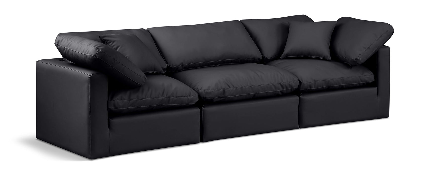 Indulge 105" Vegan Leather Upholstered 3pc. Modular Sofa