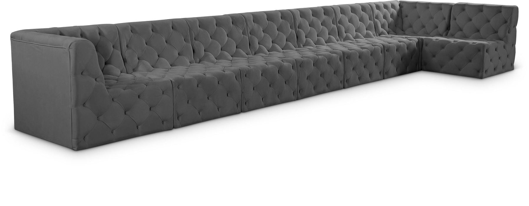 Tuft 215" Velvet Upholstered 8pc. Modular Sectional