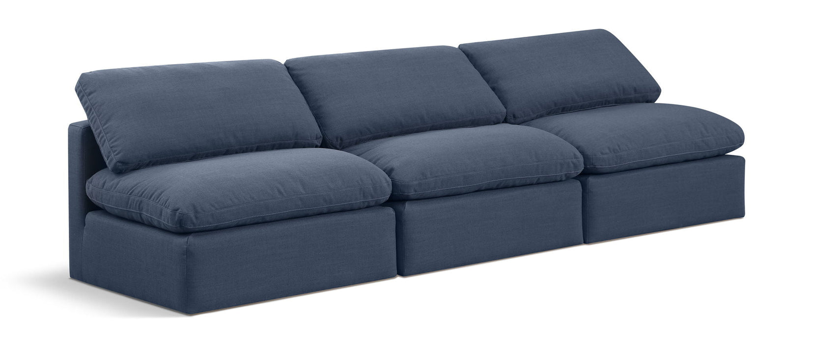 Indulge 105" Linen Textured Fabric Upholstered 3pc. Armless Modular Sofa