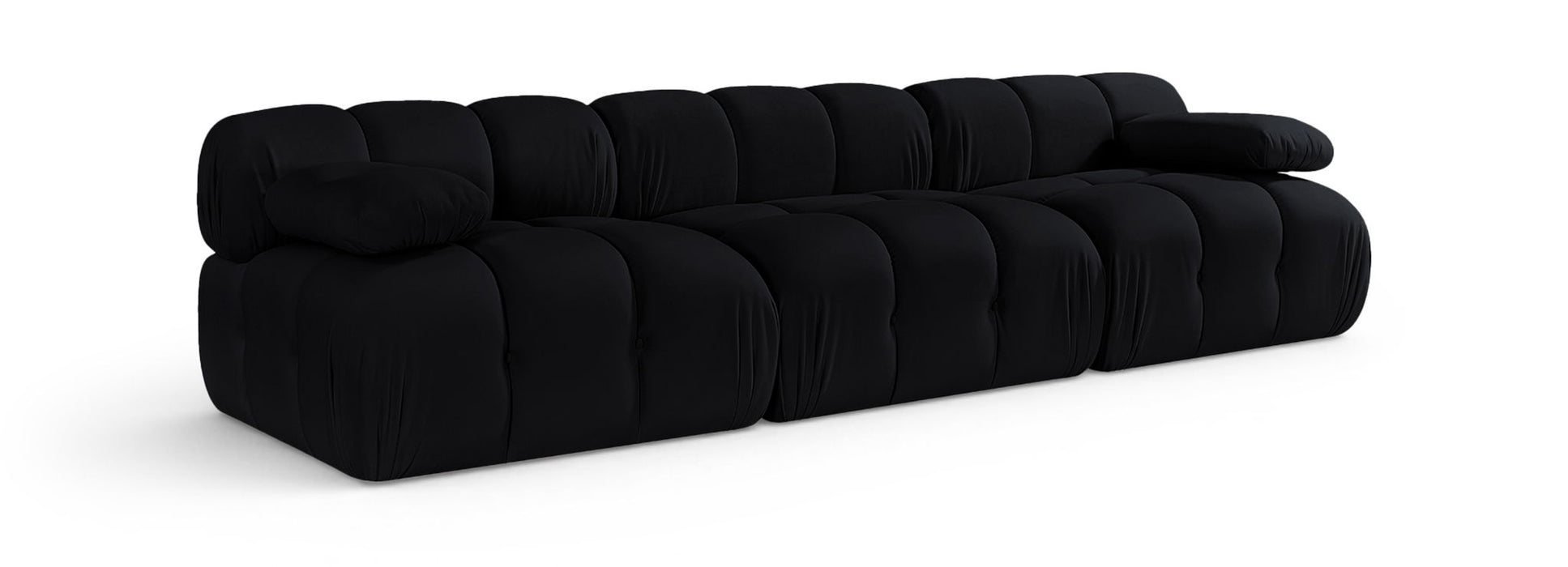 Orin 111" Velvet Performance Fabric Upholstered 3 Pc. Modular Sofa