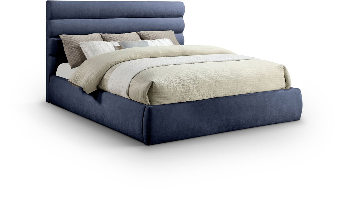 Adam Chenille Fabric Upholstered Bed