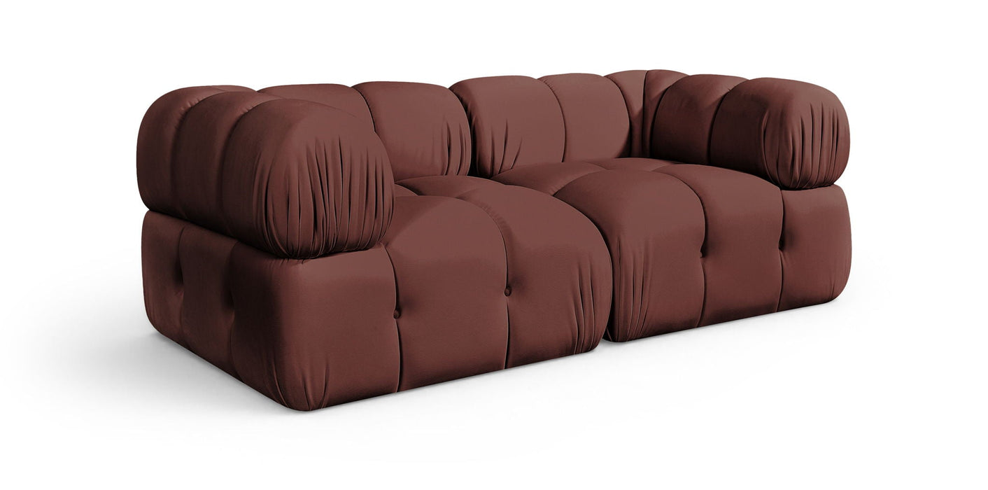 Orin 74" Velvet Performance Fabric Upholstered 2 Pc. Modular Loveseat