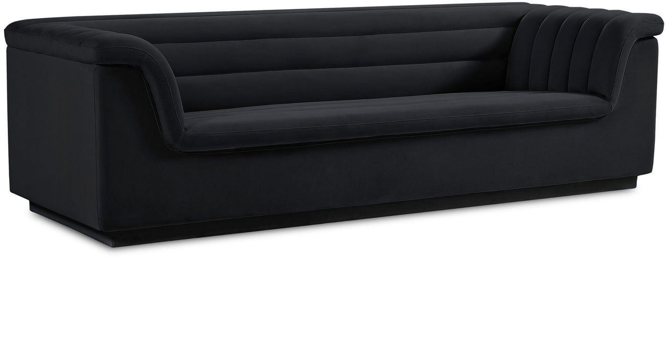Cascade 94" Velvet Upholstered Fabric Upholstered Sofa