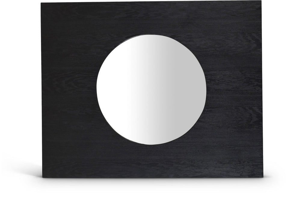 Optic 48" W X 38" H Oak Wood Frame Mirror