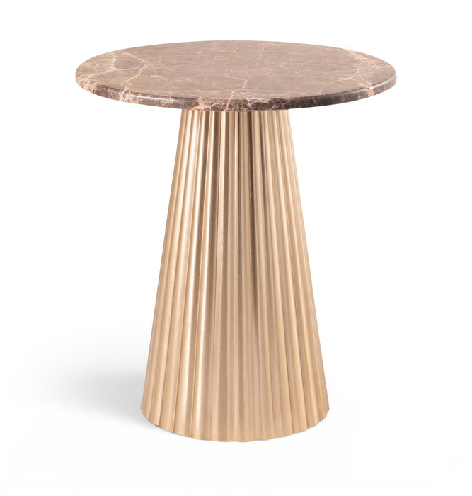 Cindra Genuine Marble Top And Iron Base End Table