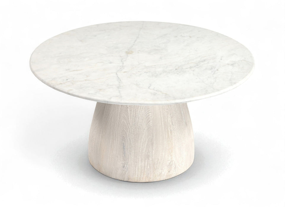 Liona Genuine Marble And Mango Wood Coffee Table