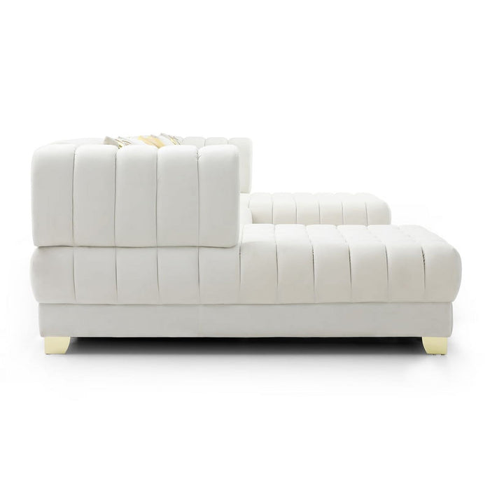 Marigold U-Shaped Velvet Sectional Sofa in Cream