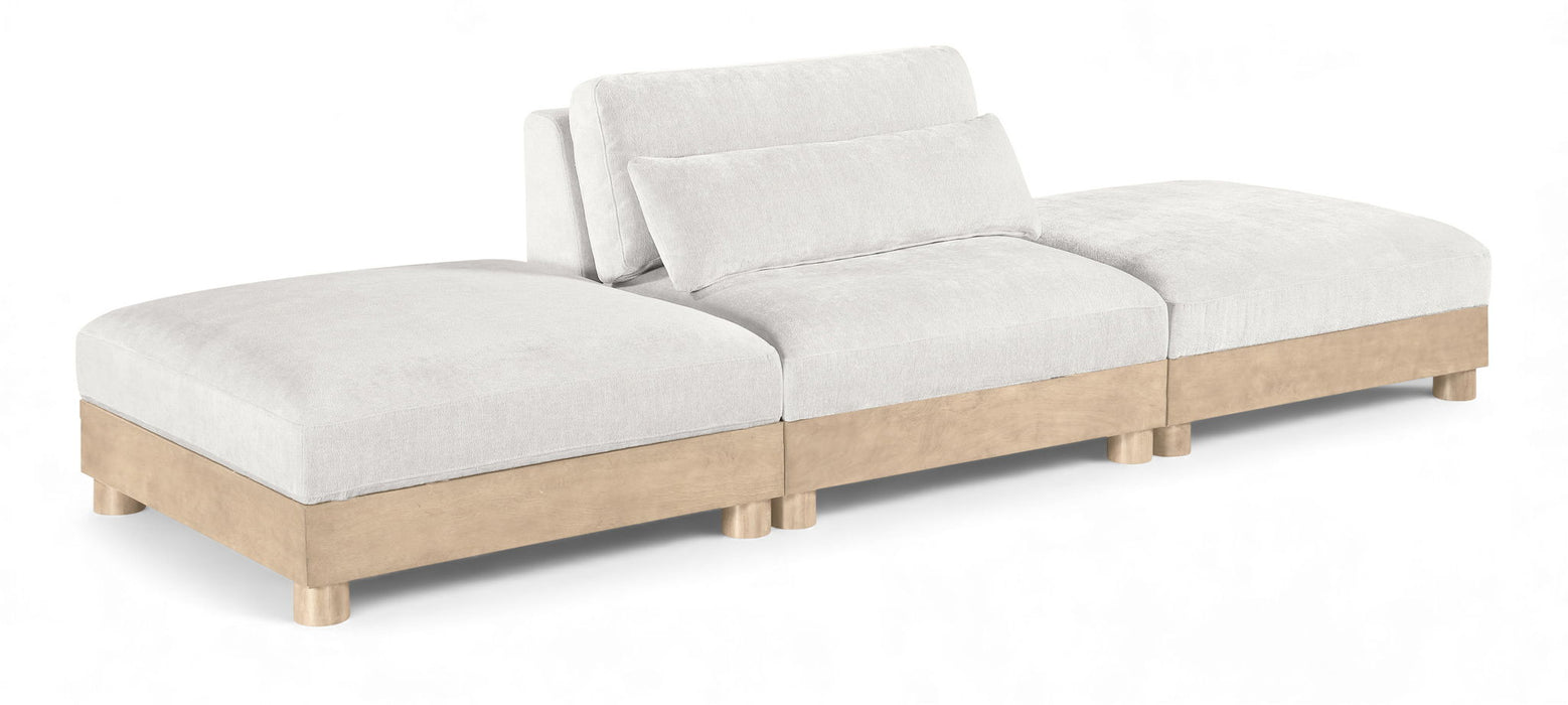 Turin 120" Chenille Fabric Upholstered 3pc. Modular Sofa