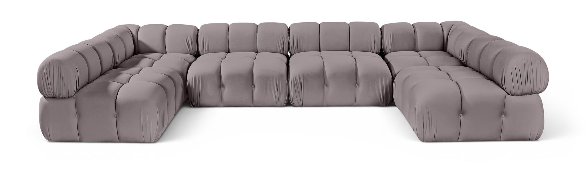 Orin 148" Velvet Performance Fabric Upholstered 6 Pc. Modular Sectional