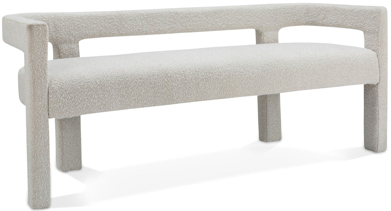 Athena Boucle Fabric Upholstered Bench