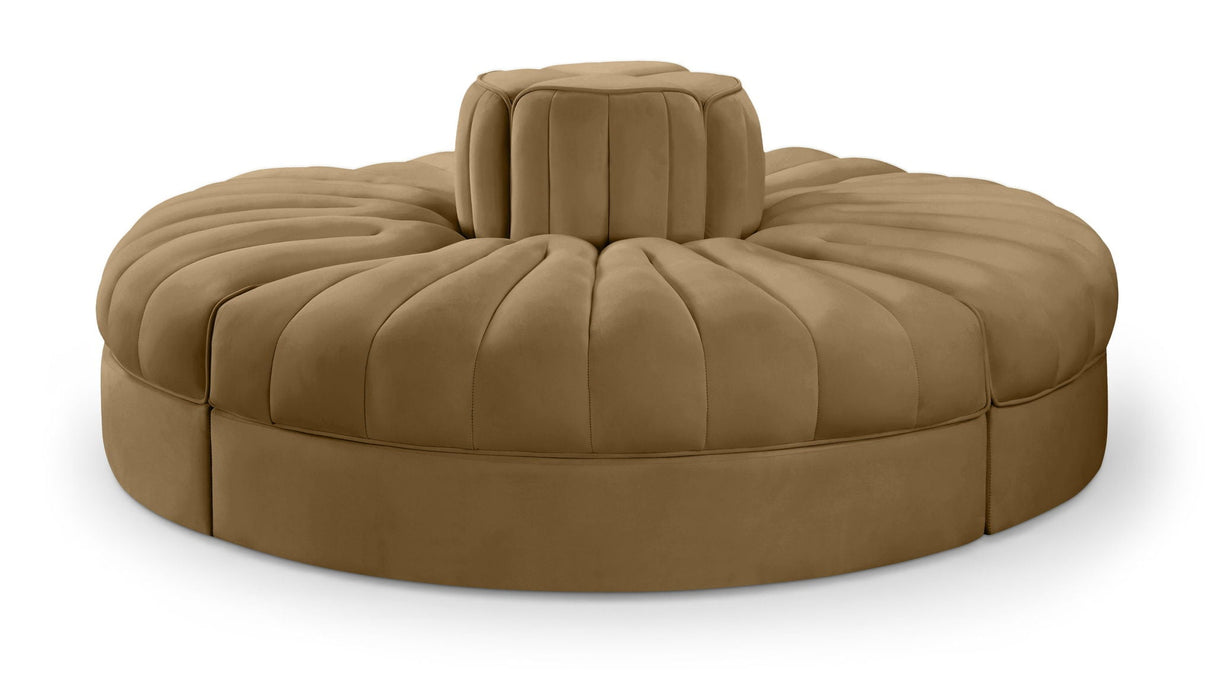 Rummi 68" Velvet Performance Fabric Upholstered 4pc. Modular Sofa